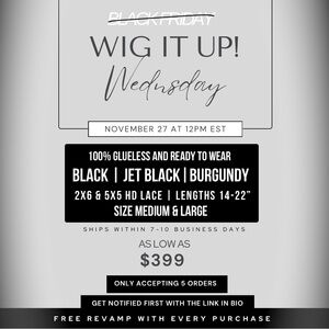 Pre Black Friday wig restock!